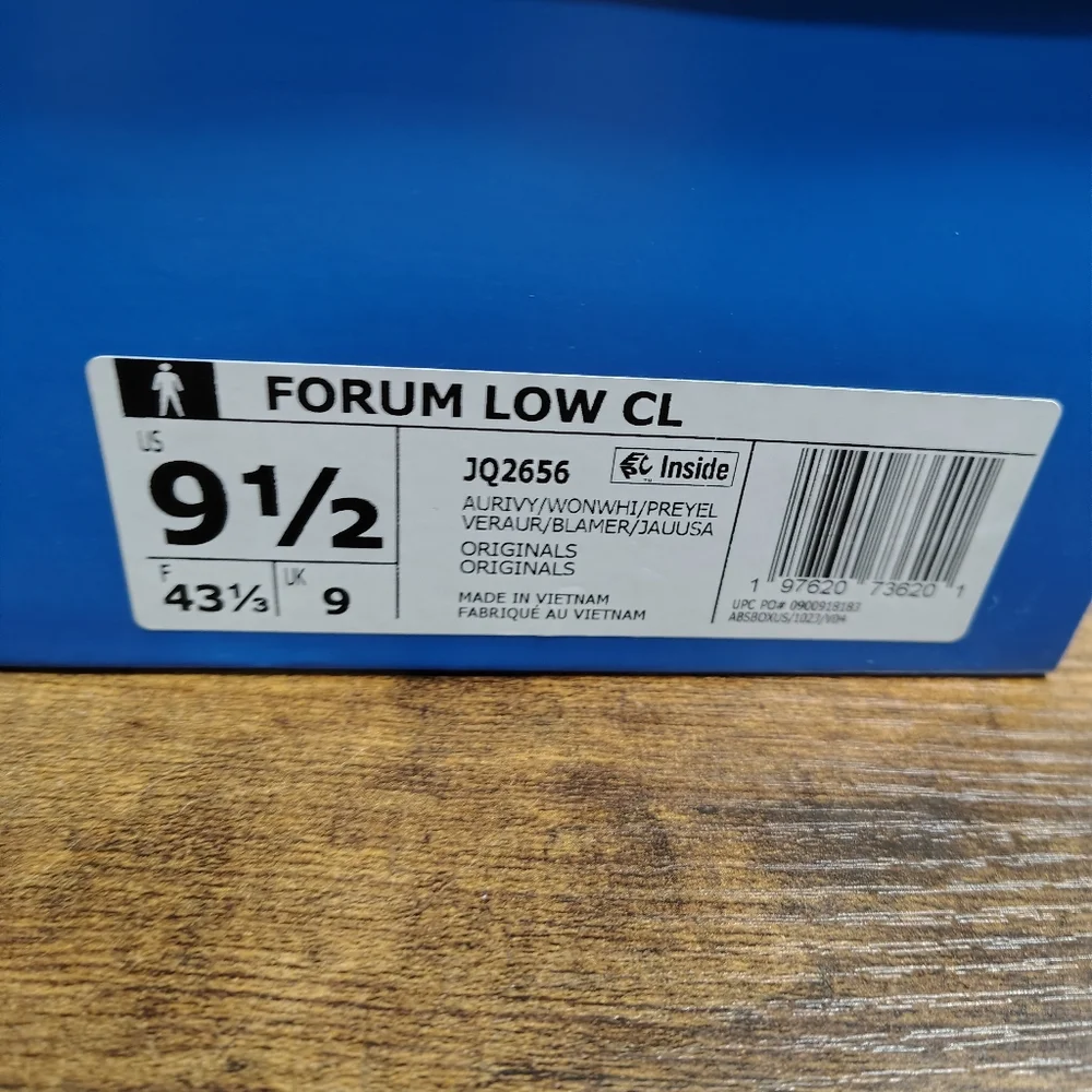 adidas Forum Low CL Causal Aurora Ivy White Green Yellow JQ2656 Men's Size 9.5